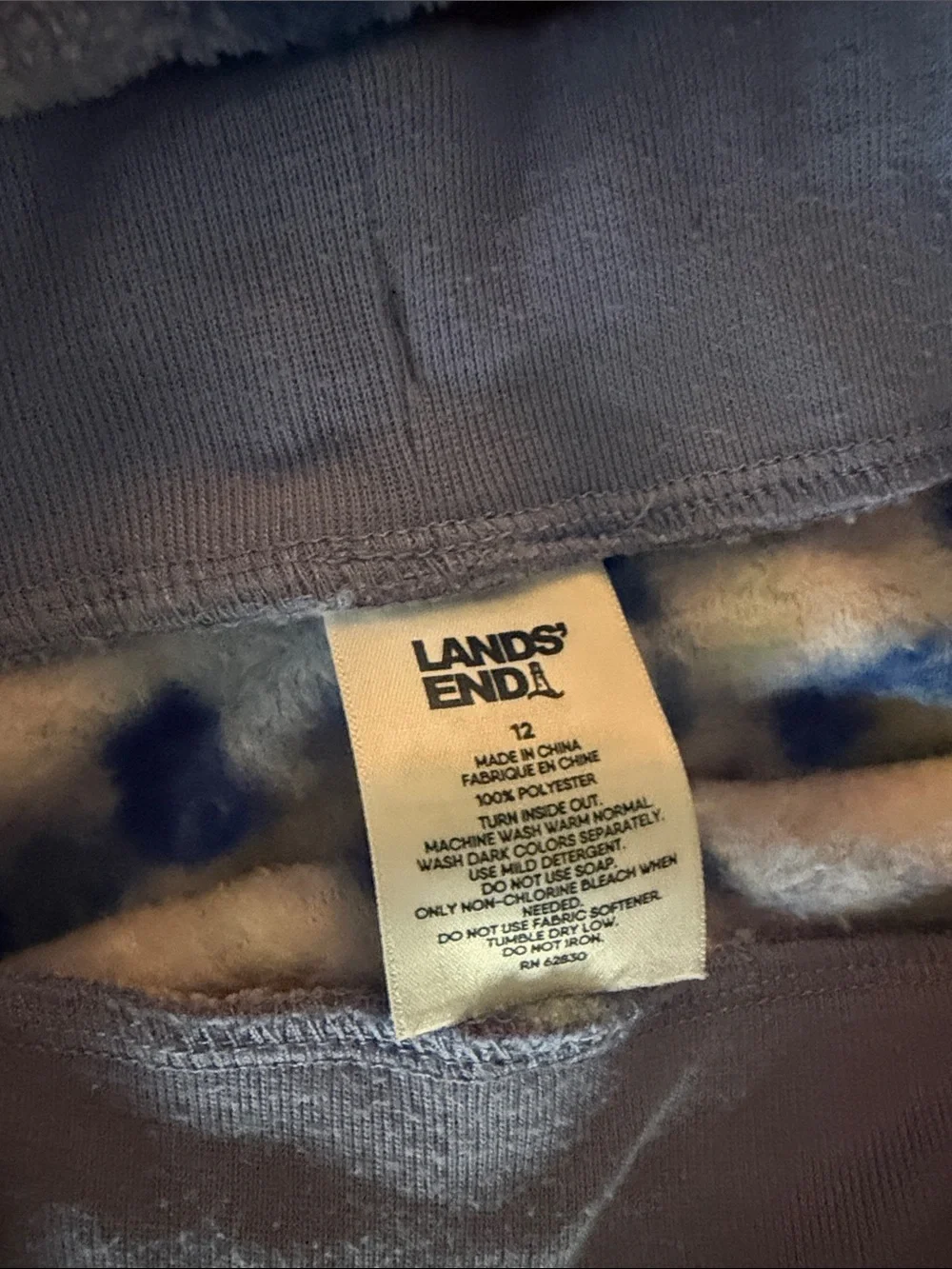 Lands' End Kids Tie-Dye Fleece Pajama Set - Blue & Purple
